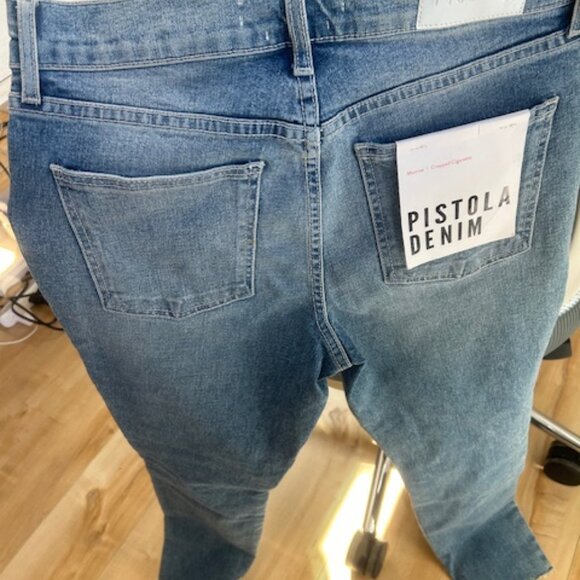 Pistola Denim Monroe Cropped Cigarette Blue Jeans 27 - Picture 5 of 7